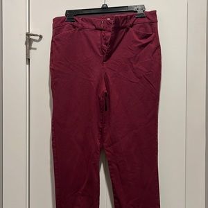 Old Navy Pixie High Rise Wine Pants 8 Talk